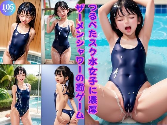 つるぺたスク水女子に濃厚ザーメンシャワーの罰ゲーム【美女ログ】