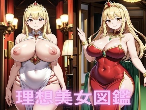 爆乳ドレス美女【理想美女イラスト図鑑】