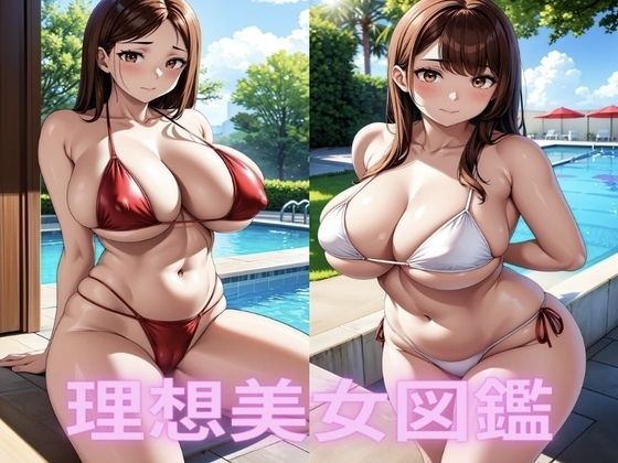 爆乳水着美女【理想イラスト美女図鑑】【おっぱいおしり研究所】